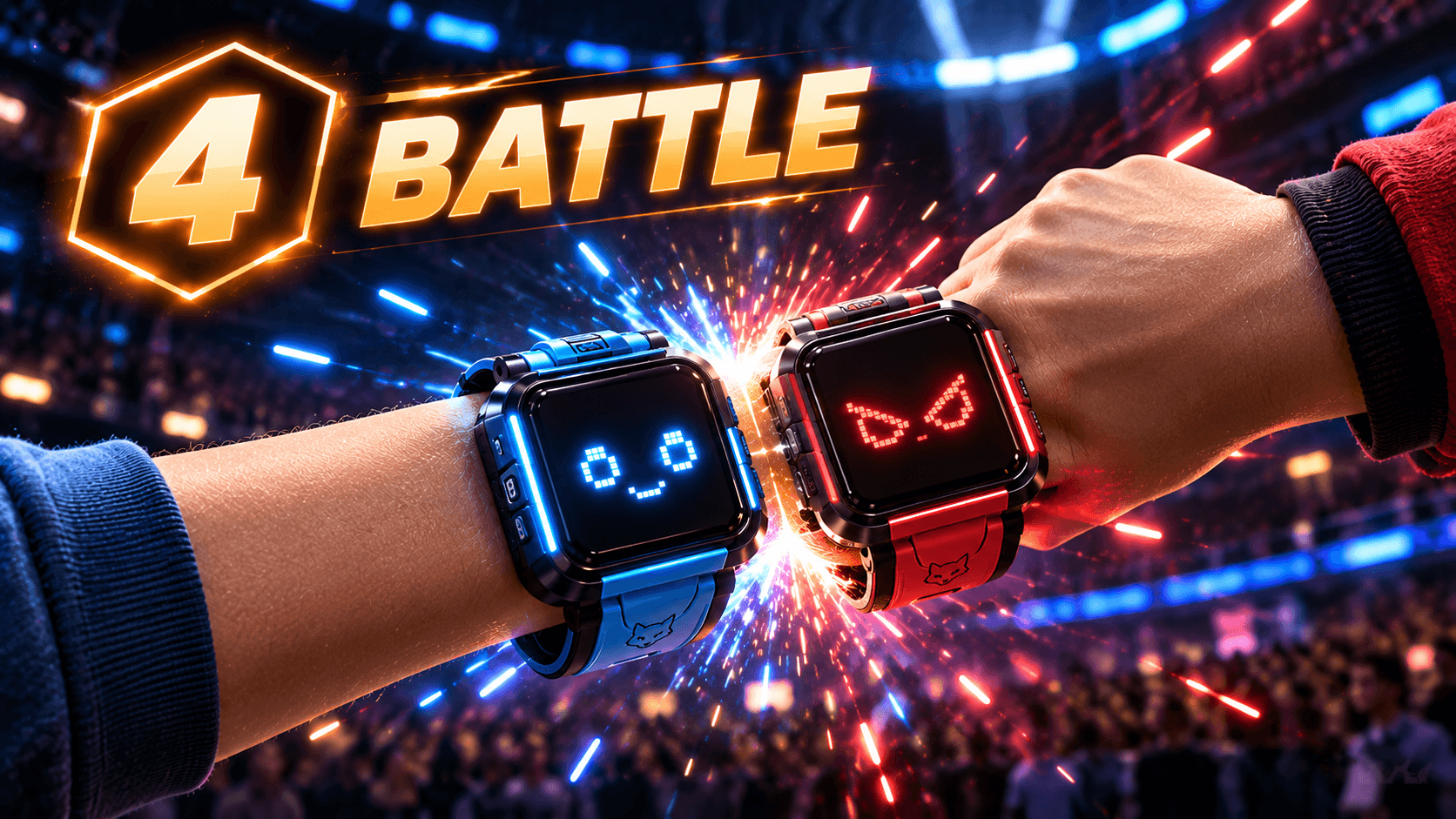 04 Battle. Connect. Choose your stats. Battle.