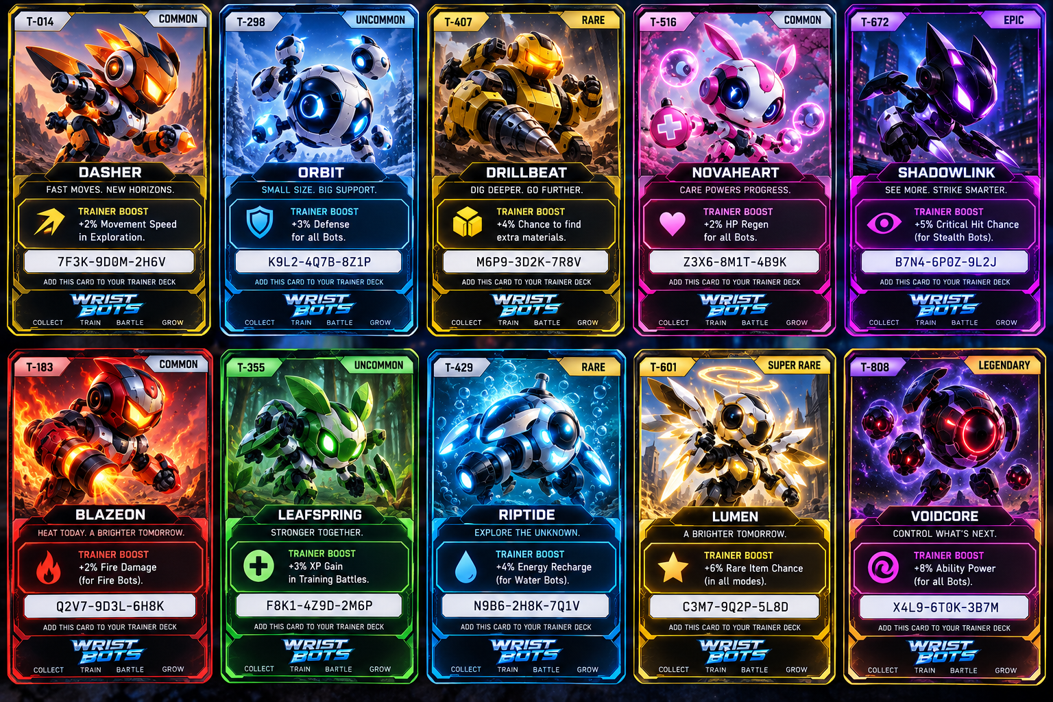 Ten Trainer Cards from the Trainer series